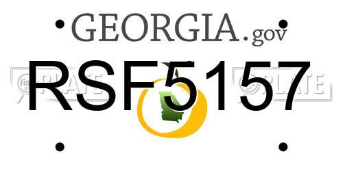 RSF5157 Georgia License Plate