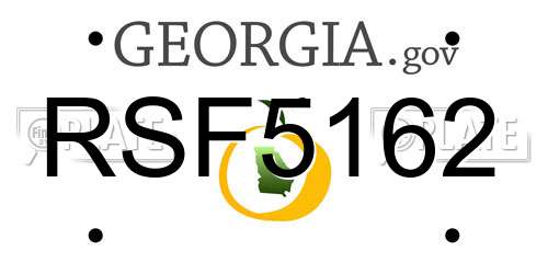 RSF5162 Georgia License Plate