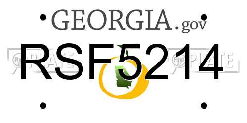 RSF5214 Georgia License Plate