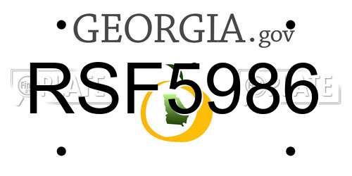 RSF5986 Georgia License Plate