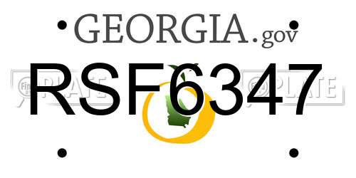 RSF6347 Georgia License Plate