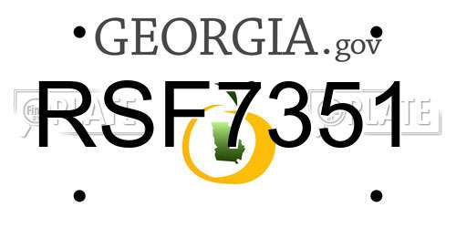 RSF7351 Georgia License Plate