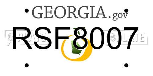 RSF8007 Georgia License Plate