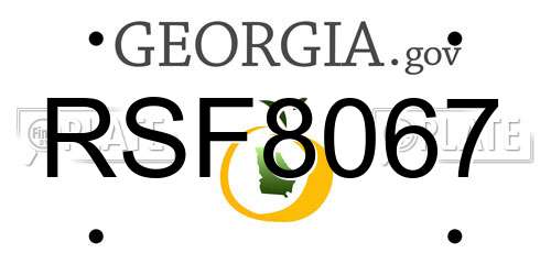 RSF8067 Georgia License Plate