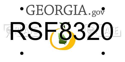 RSF8320 Georgia License Plate