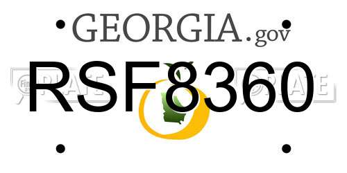 RSF8360 Georgia License Plate