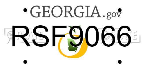 RSF9066 Georgia License Plate