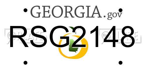 RSG2148 Georgia License Plate
