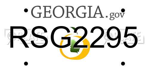 RSG2295 Georgia License Plate