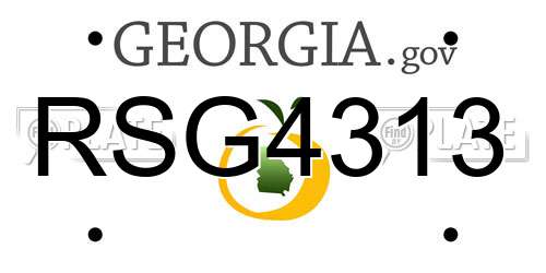 RSG4313 Georgia License Plate