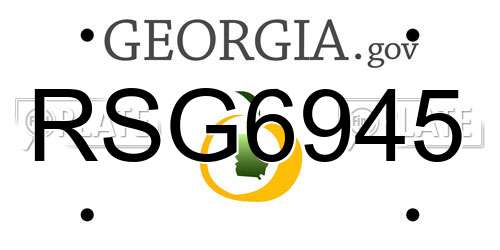 RSG6945 Georgia License Plate