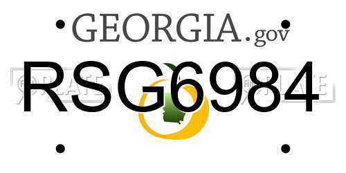 RSG6984 Georgia License Plate