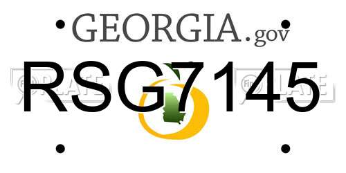 RSG7145 Georgia License Plate