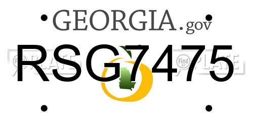 RSG7475 Georgia License Plate
