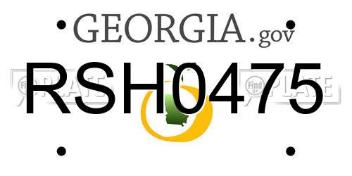RSH0475 Georgia License Plate