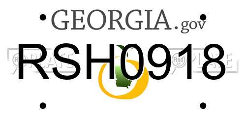 RSH0918 Georgia License Plate
