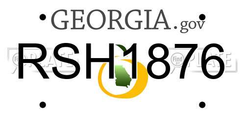 RSH1876 Georgia License Plate