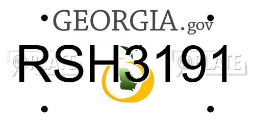 RSH3191 Georgia License Plate