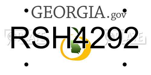 RSH4292 Georgia License Plate