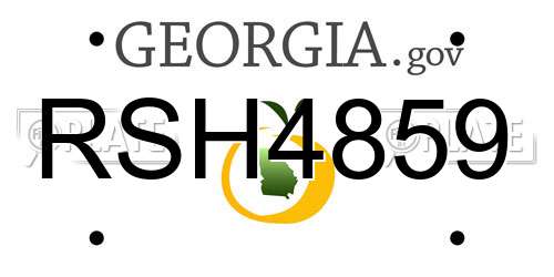 RSH4859 Georgia License Plate
