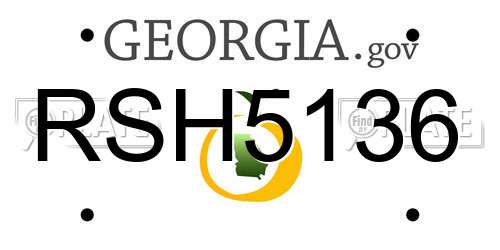 RSH5136 Georgia License Plate