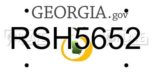 RSH5652 Georgia License Plate