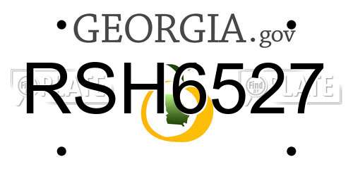 RSH6527 Georgia License Plate