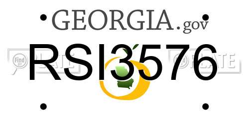 RSI3576 Georgia License Plate