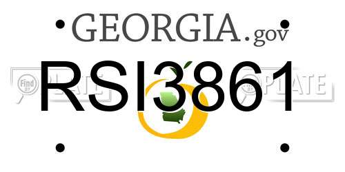 RSI3861 Georgia License Plate