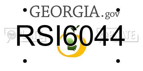 RSI6044 Georgia License Plate