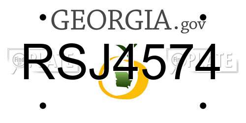 RSJ4574 Georgia License Plate