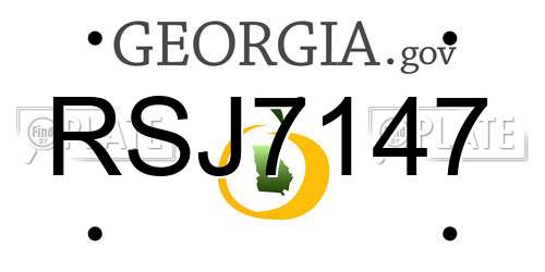RSJ7147 Georgia License Plate