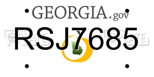 RSJ7685 Georgia License Plate
