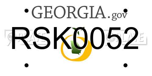 RSK0052 Georgia License Plate
