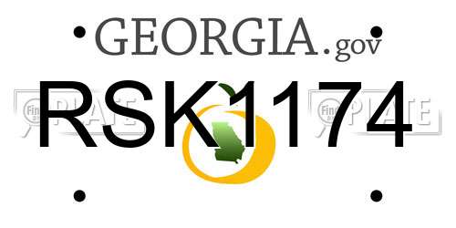 RSK1174 Georgia License Plate