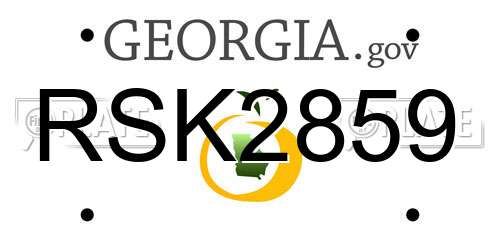 RSK2859 Georgia License Plate