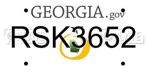 RSK3652 Georgia License Plate