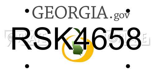 RSK4658 Georgia License Plate