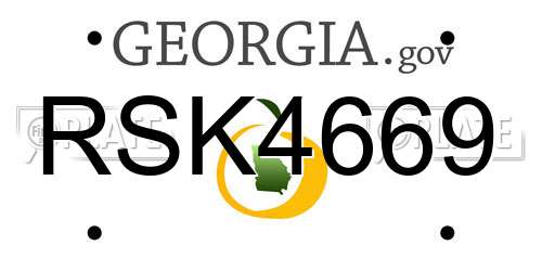 RSK4669 Georgia License Plate