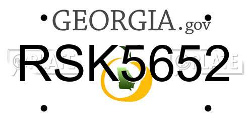 RSK5652 Georgia License Plate