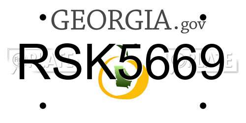 RSK5669 Georgia License Plate