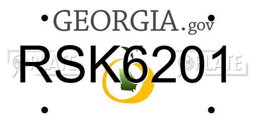RSK6201 Georgia License Plate