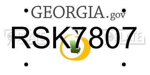 RSK7807 Georgia License Plate