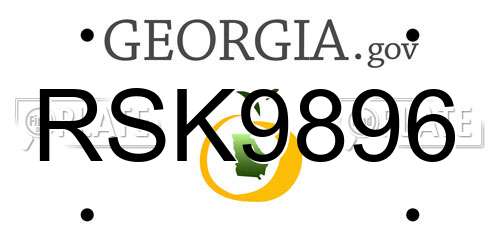 RSK9896 Georgia License Plate