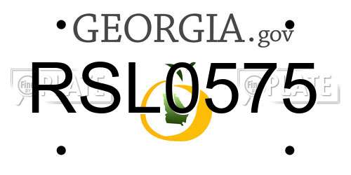 RSL0575 Georgia License Plate