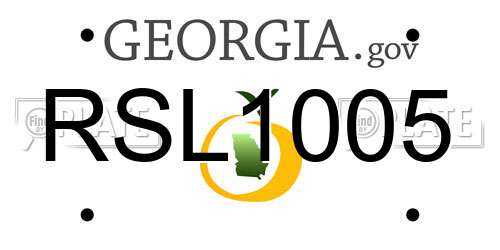 RSL1005 Georgia License Plate
