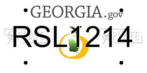 RSL1214 Georgia License Plate