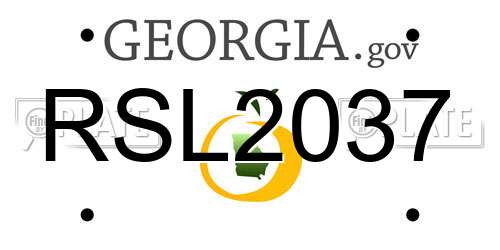 RSL2037 Georgia License Plate