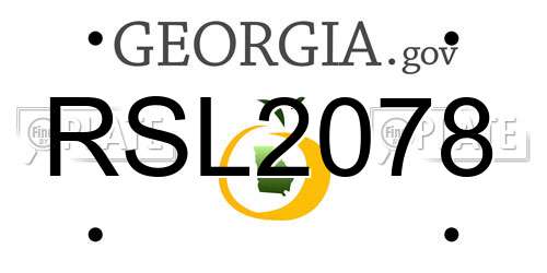 RSL2078 Georgia License Plate