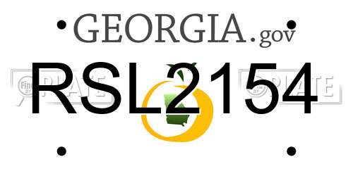 RSL2154 Georgia License Plate